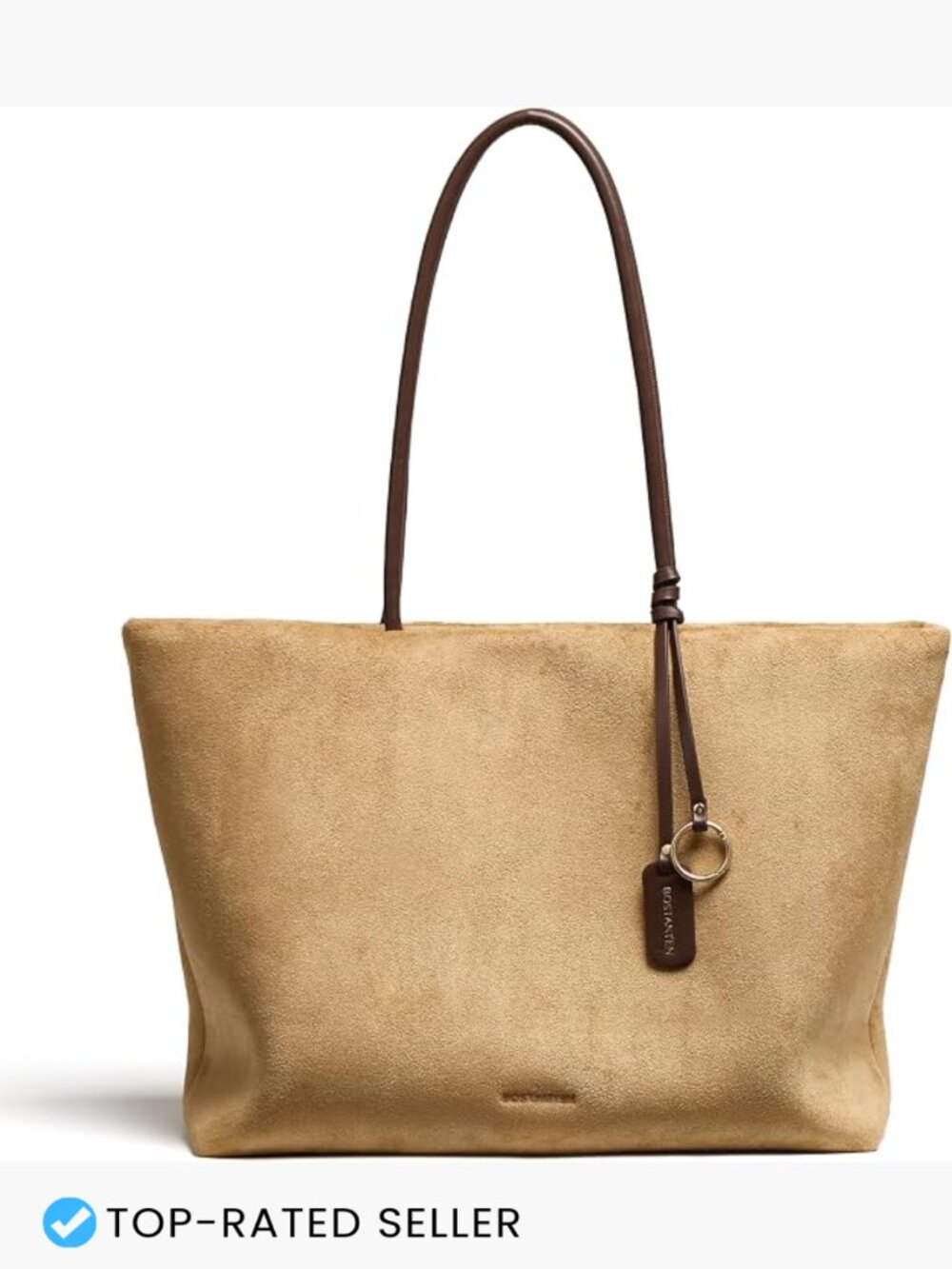 Large Slouchy Work Tote Lightweight Faux Suede Purse Laptop Bag Vegan
